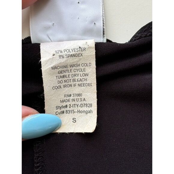 Giorgio Fiorlini Vintage Y2K 90's Black Jersey Dress Sz S Flowy Cap Sleeves - Picture 6 of 8